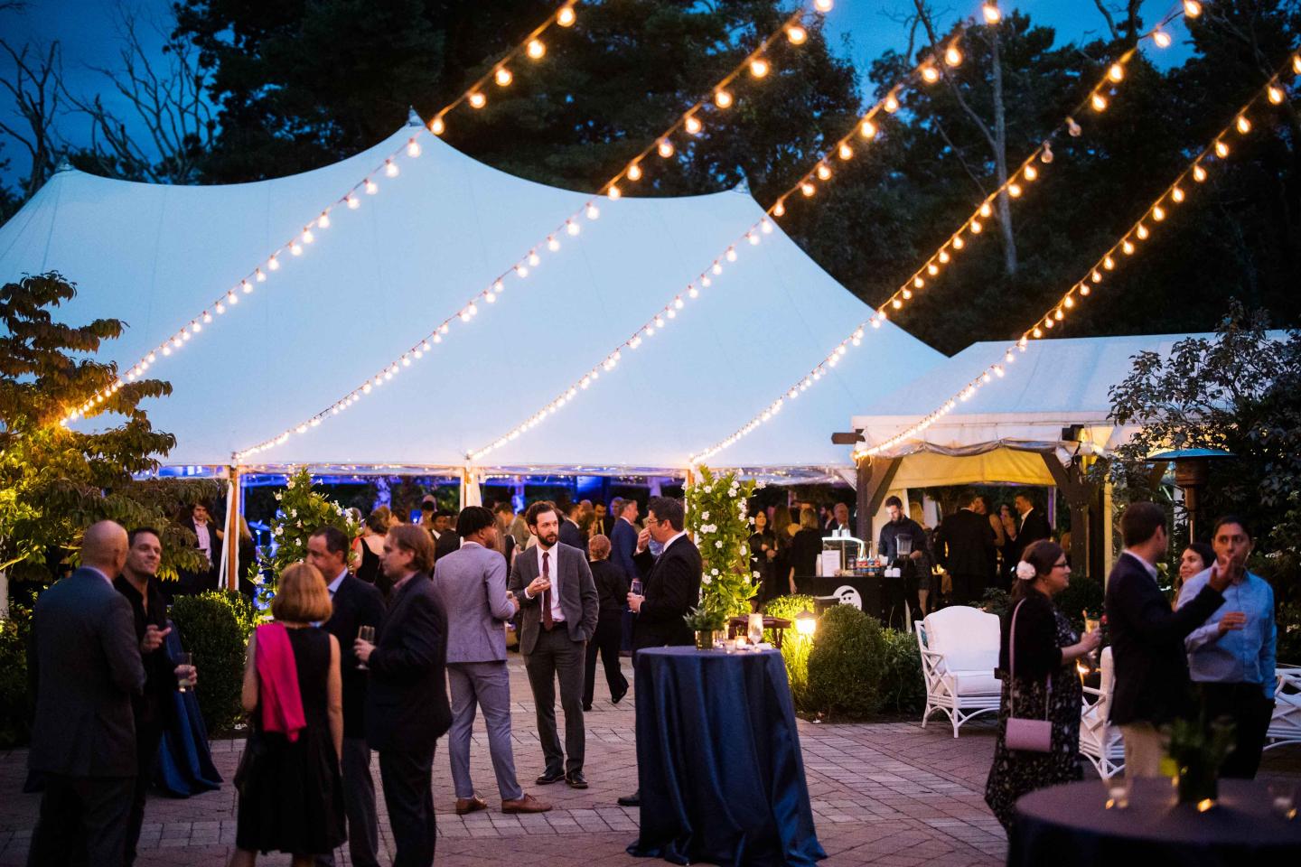A outdoor corporate event in the Courtyard