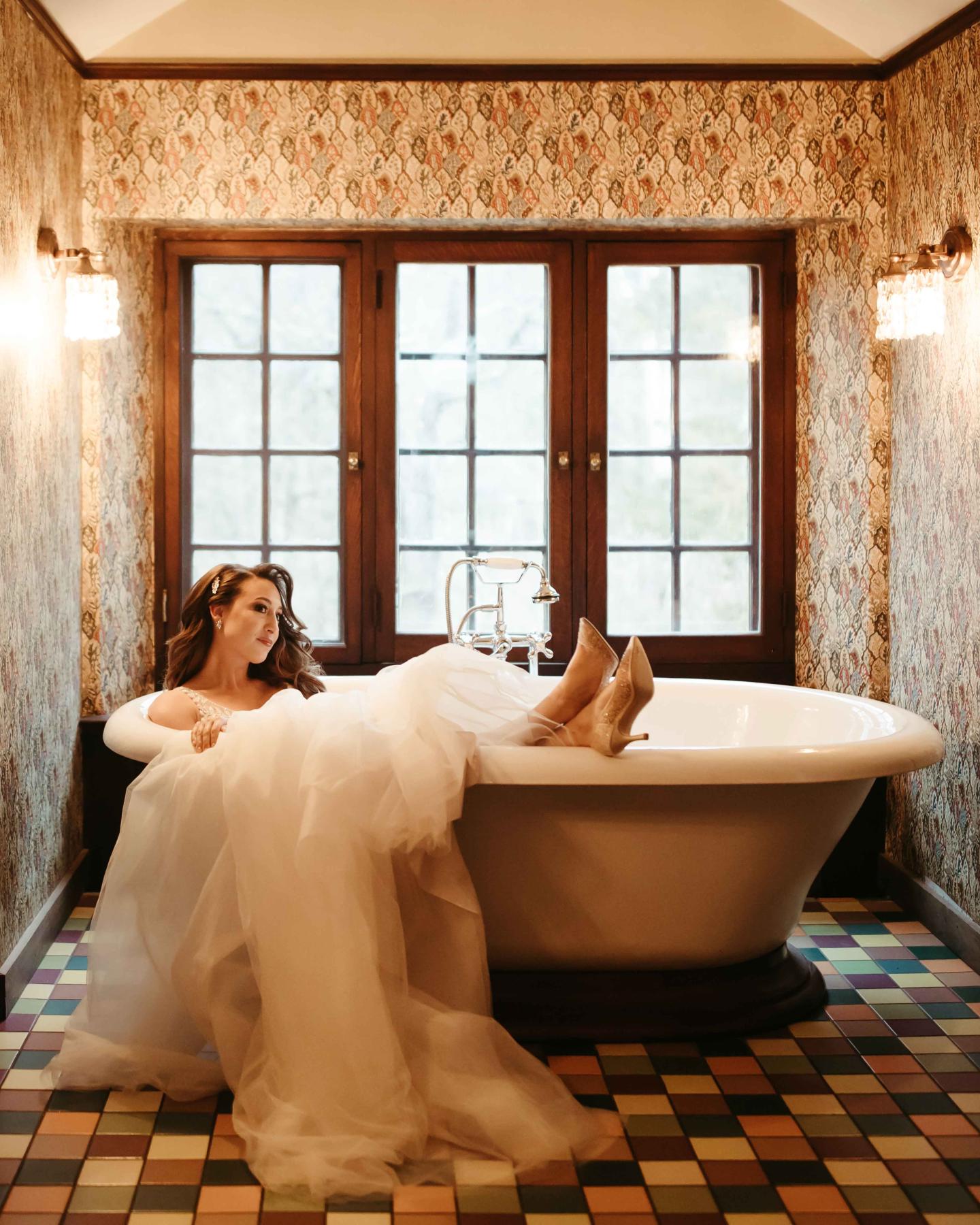 Bride in bath