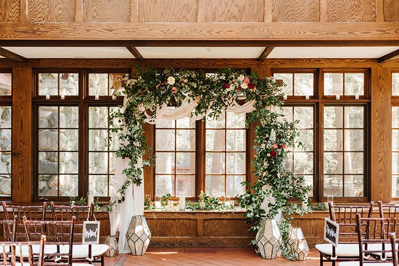 A wedding ceremony set up