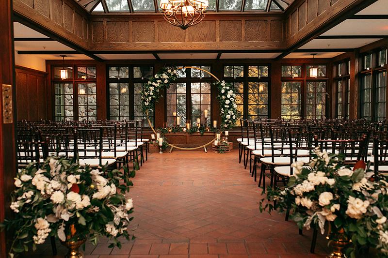 A wedding ceremony set up