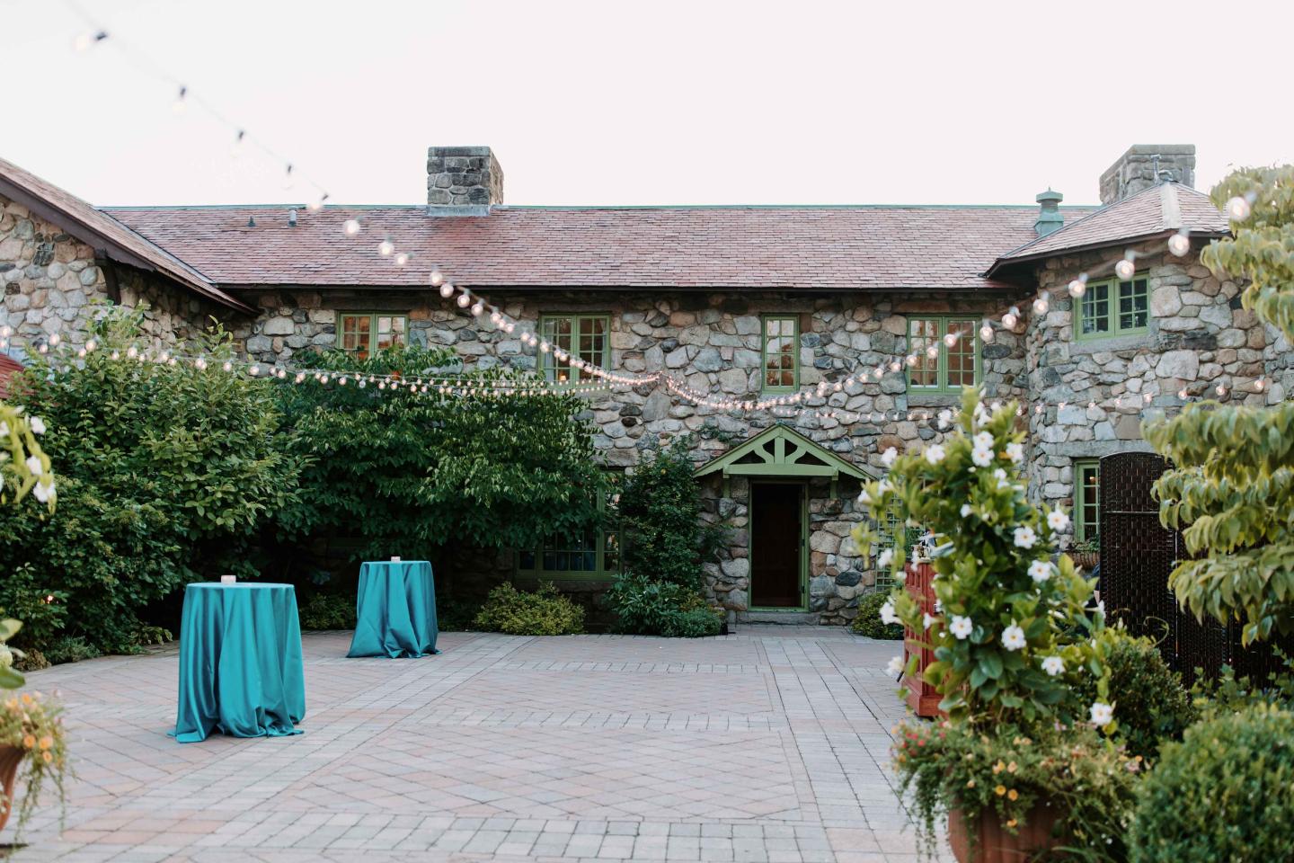 courtyard with fairy lights